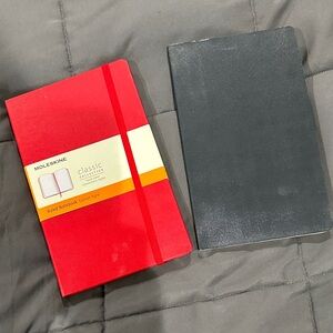 Moleskine Red and Black Classic Notebooks. Set of 2